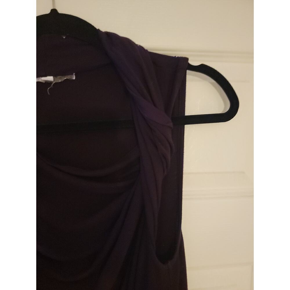 Young Fabulous Broke Jumpsuit SZ M Scoop Neck Wide Leg Slinky Sleeveless Plum - Picture 6 of 13